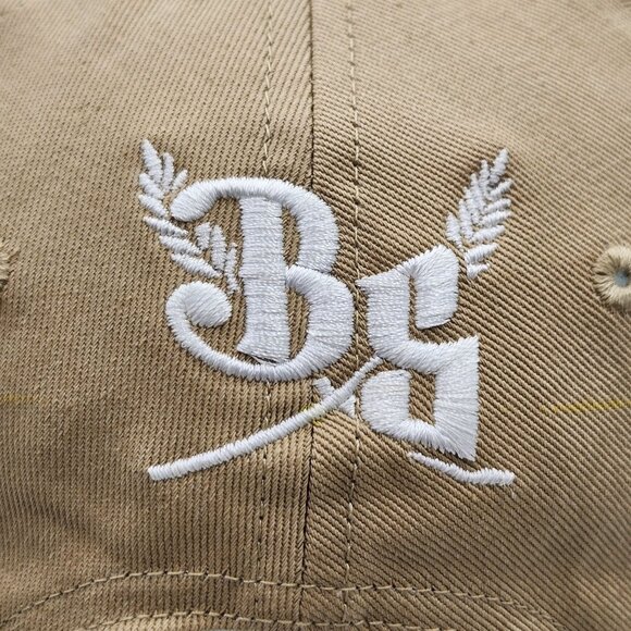 Beer Snobiety Snapback Flatbill Hat Embroidered Green Hop Bomb Logo Tan Brown - Picture 6 of 10